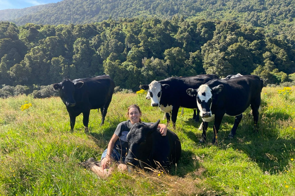 Denise with McGill organic cattle